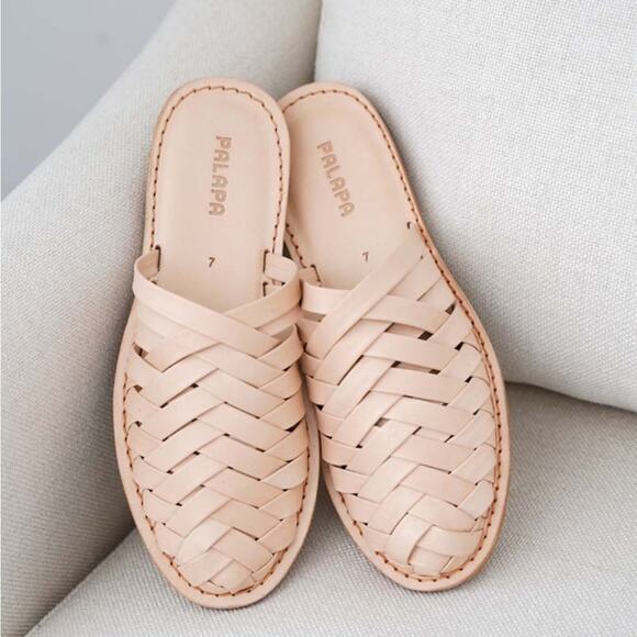 Palapa comala mule leather woven mule neutral minimalist st Agni flat summero - Picture 2 of 8